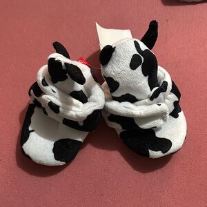 Cow Print Baby Booties